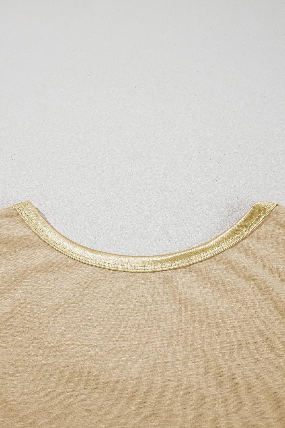 Tan Metallic Sheen Edge Scoop Neck Tank Top