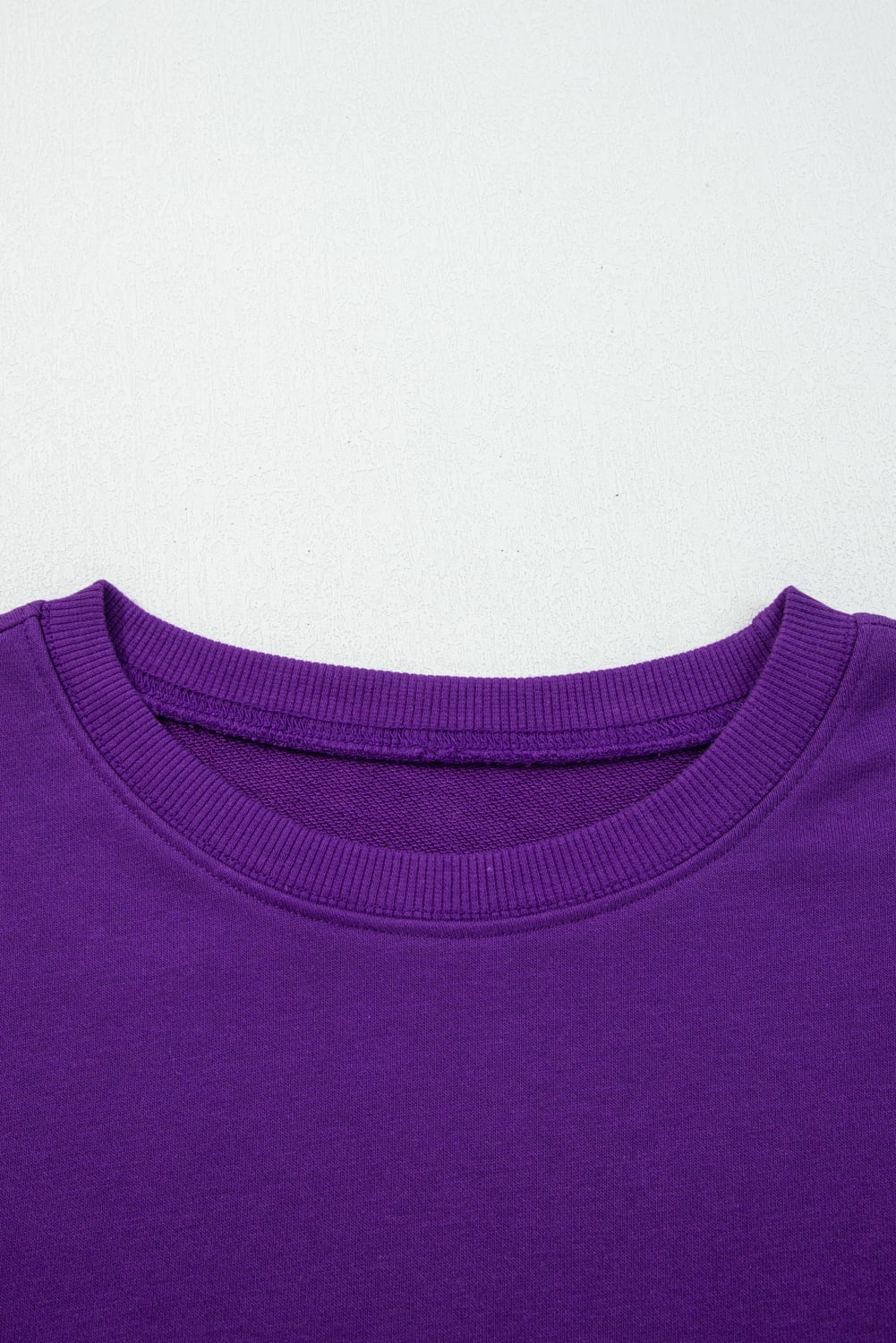 Tillandsia Purple Varsity Stripe Detail Drop Shoulder Pullover Mini Skort Set