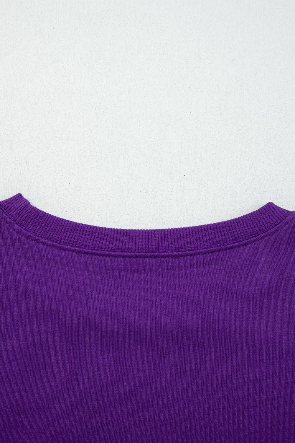 Tillandsia Purple Varsity Stripe Detail Drop Shoulder Pullover Mini Skort Set