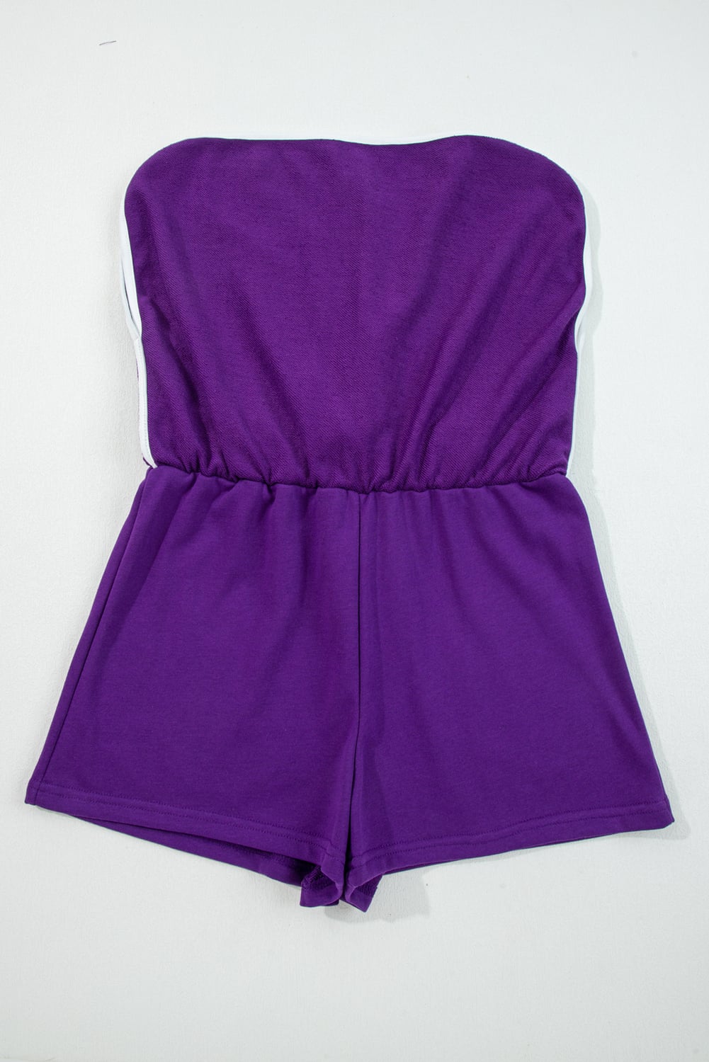 Tillandsia Purple Varsity Stripe Detail Drop Shoulder Pullover Mini Skort Set