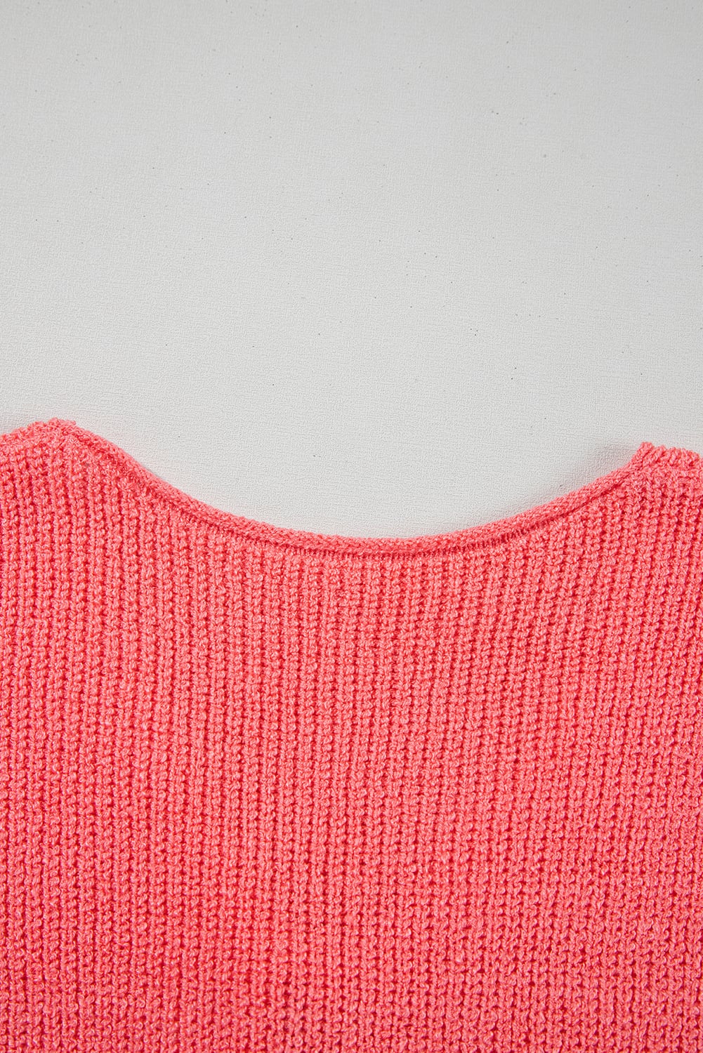Tomato Red Lace-up Front V Neck Sweater Vest