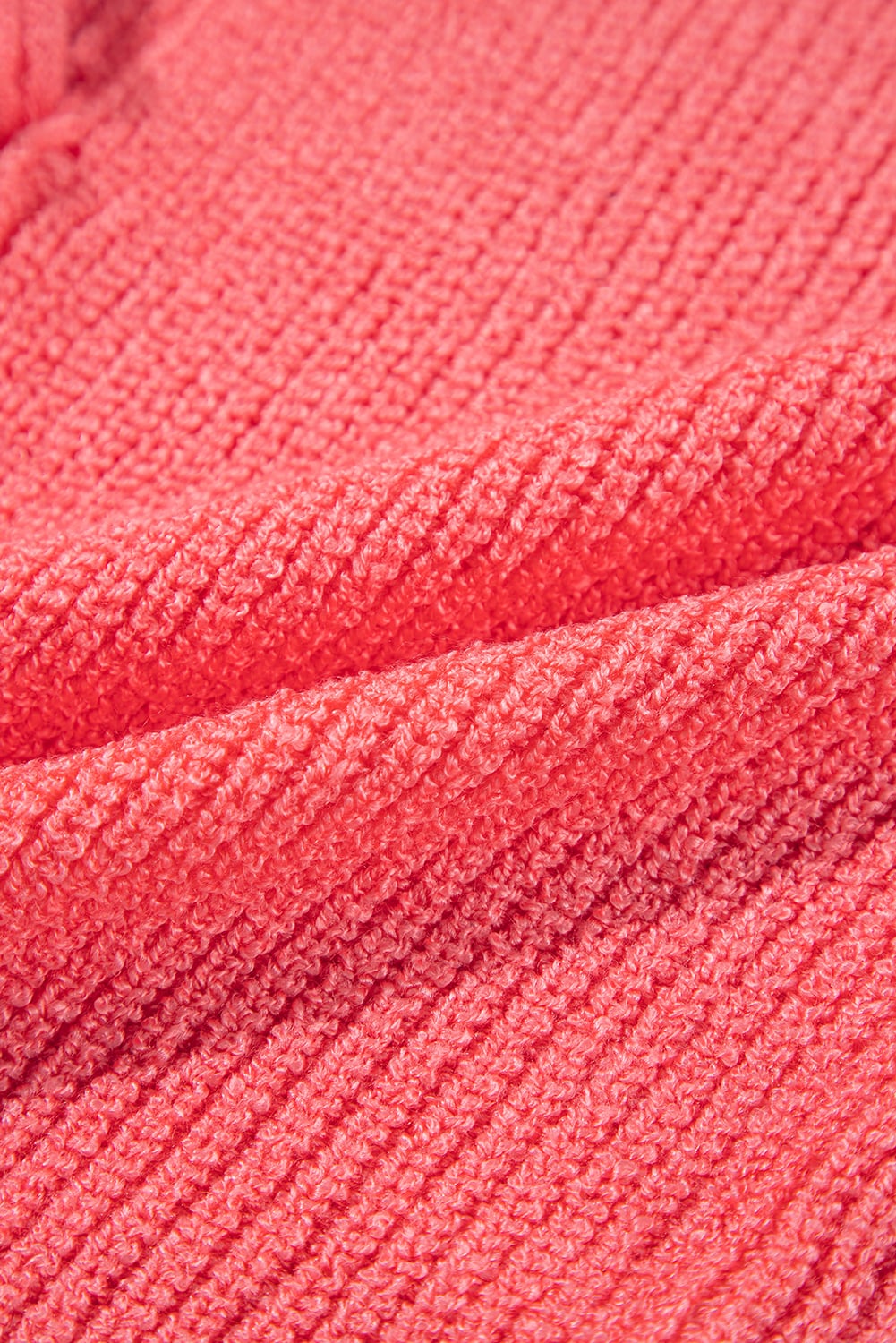 Tomato Red Lace-up Front V Neck Sweater Vest