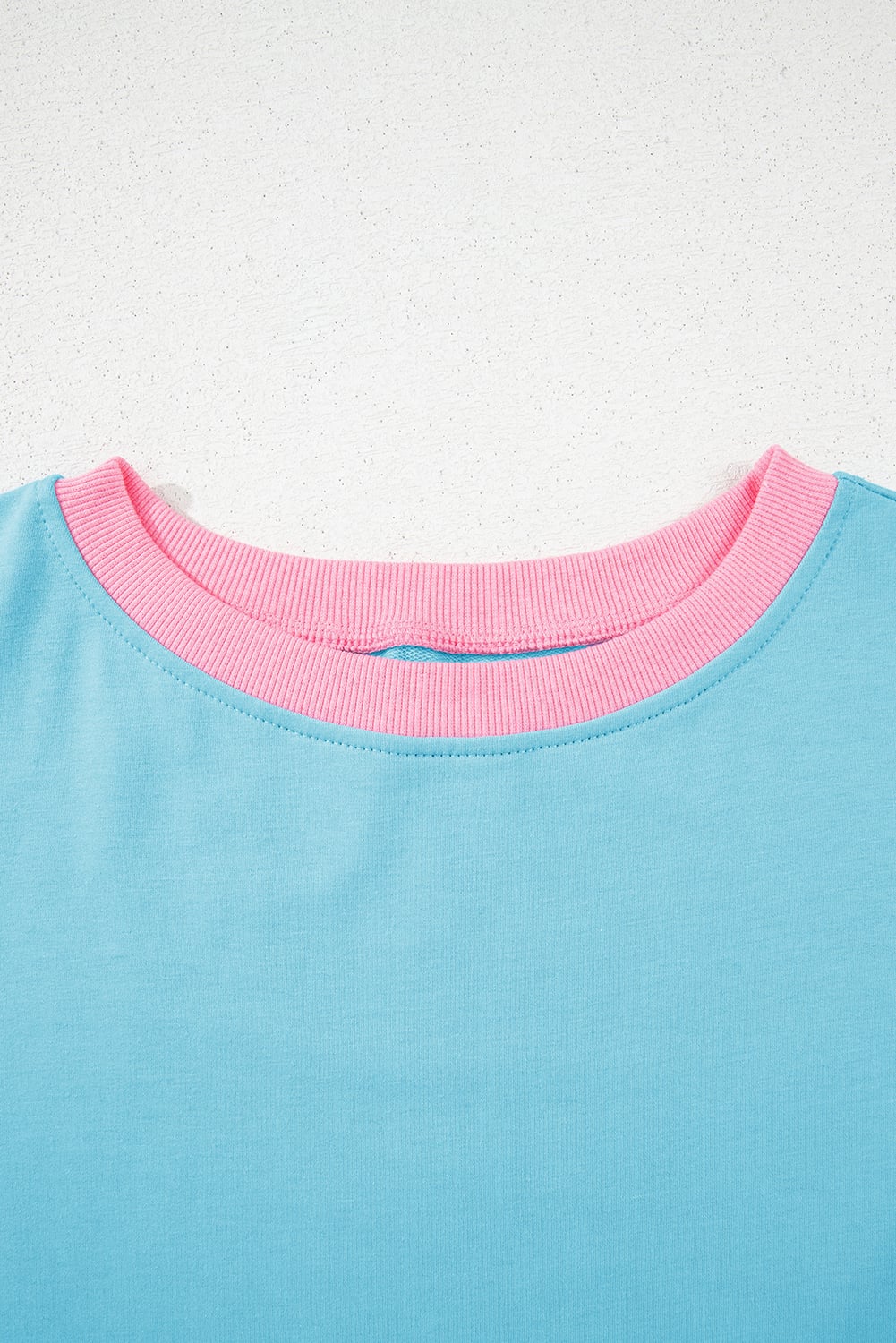 Turquoise Colorblock Edge Drop Shoulder T Shirt and Skort 2Pcs Set