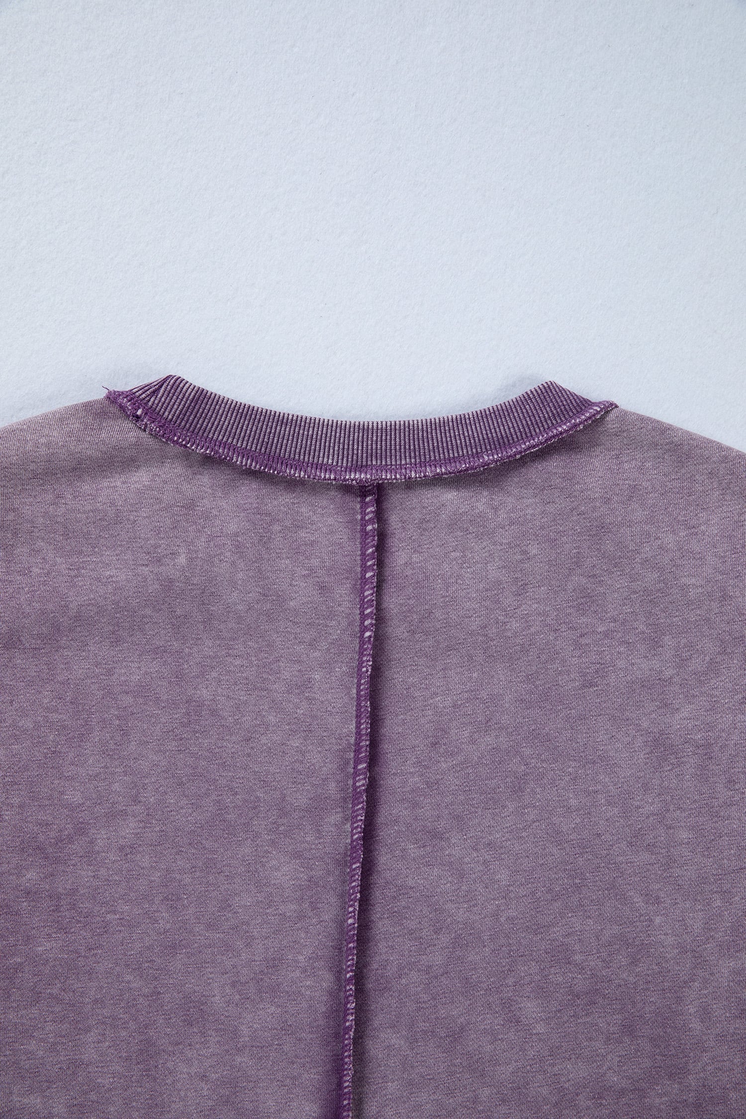 Valerian Mineral Wash Exposed Seam Side Slit Sweatshirt