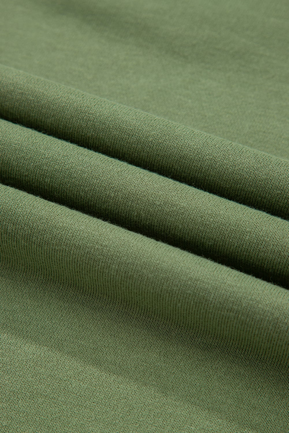 Vineyard Green Contrast Striped Patchwork Zip Collar Pullover Sweatshirt