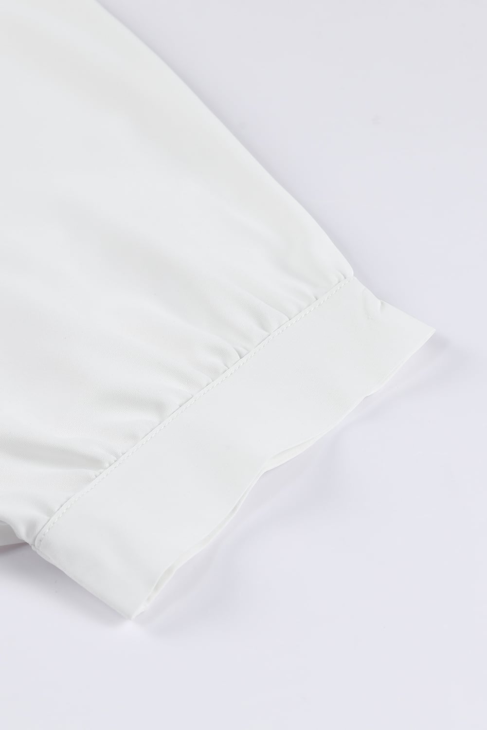 White 3/4 Puff Sleeve Oversize Shirt