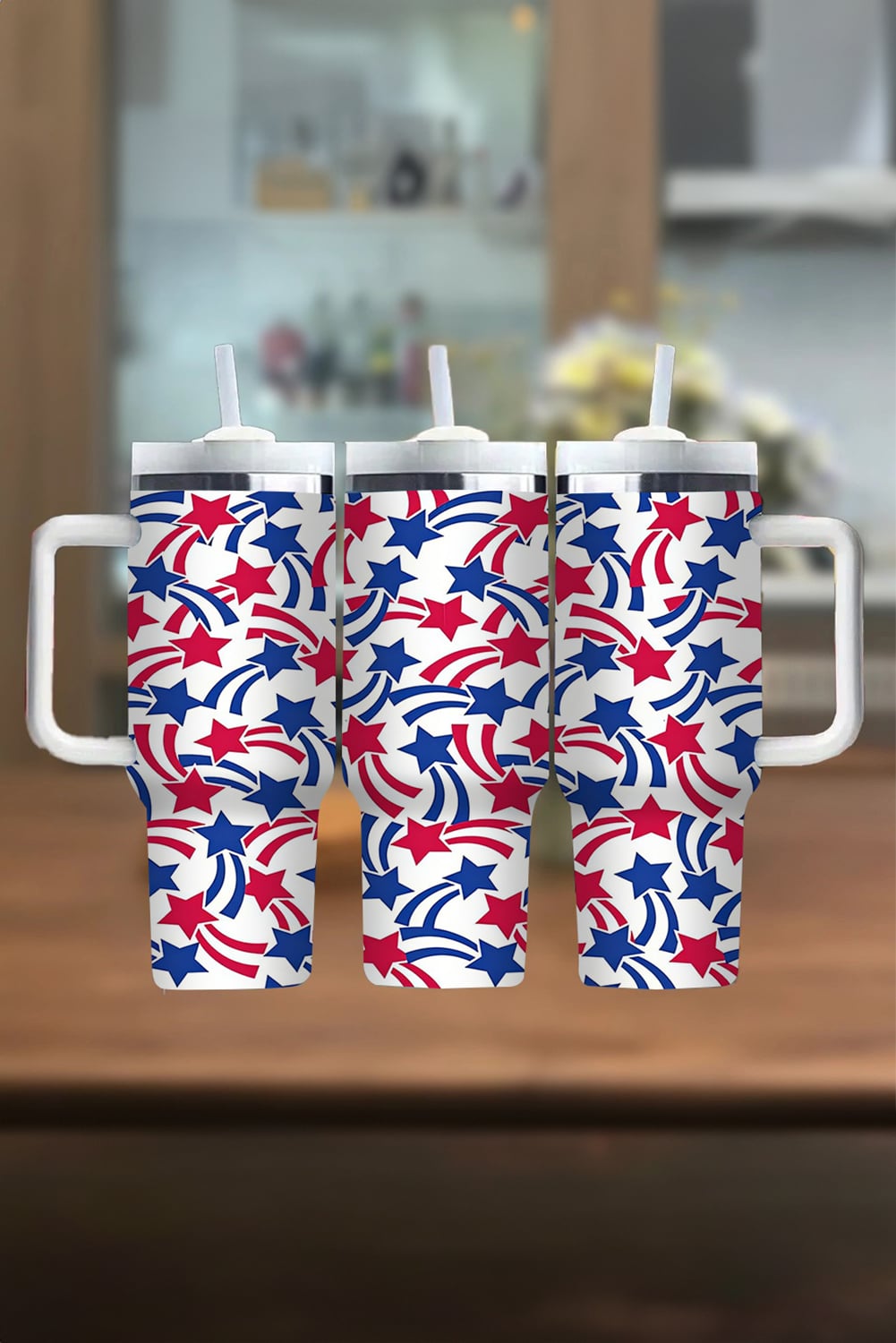 White American Stars Print Large Tumbler 40oz