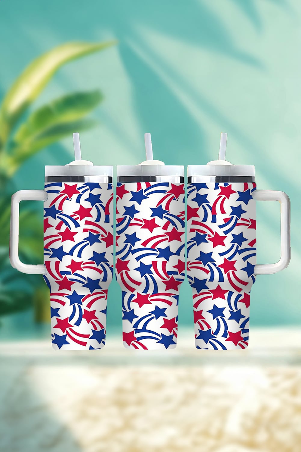 White American Stars Print Large Tumbler 40oz