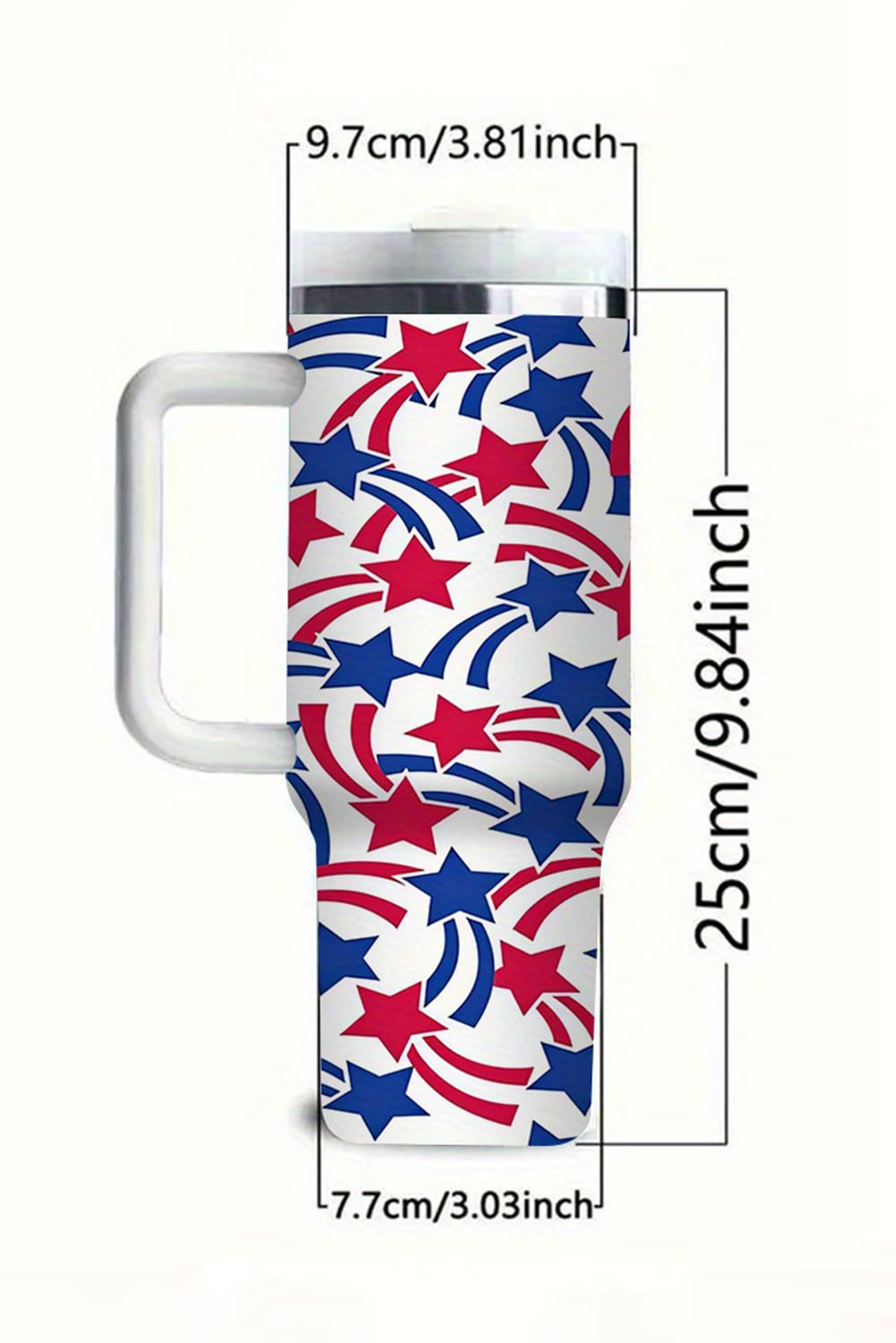 White American Stars Print Large Tumbler 40oz