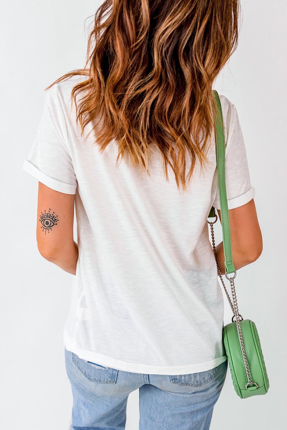 White AND THEY CALL THE THING RODEO Print Round Neck T Shirt