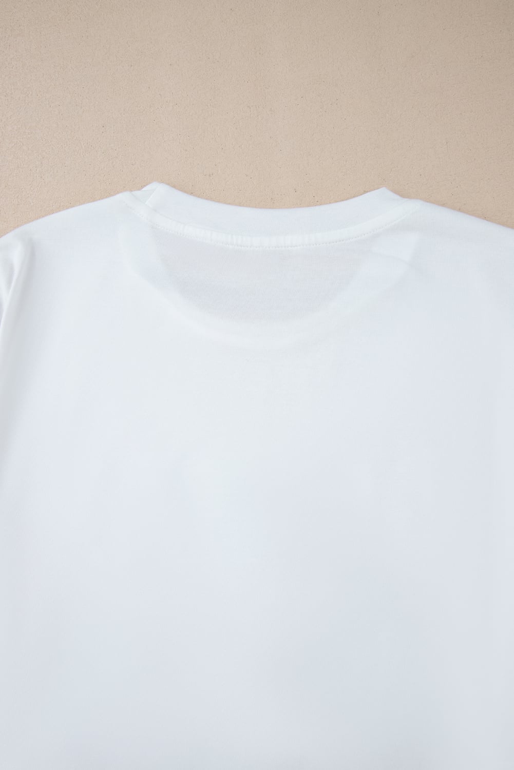 White Bow Tie Baseball Print Round Neck Casual Tee
