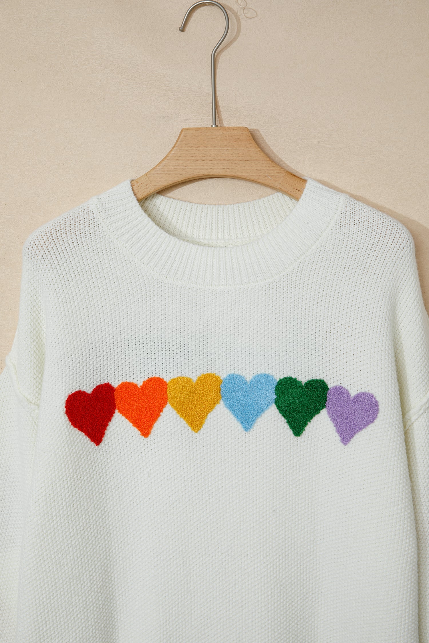 White Chenille Graphic Drop Shoulder Holiday Sweater