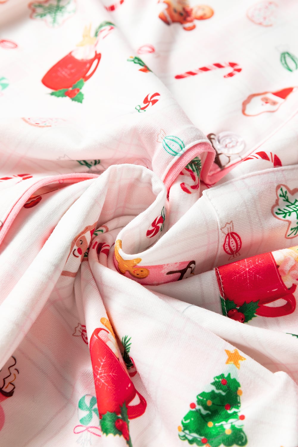White Christmas Spirits Shirt Style 2pcs Short Pajama Set