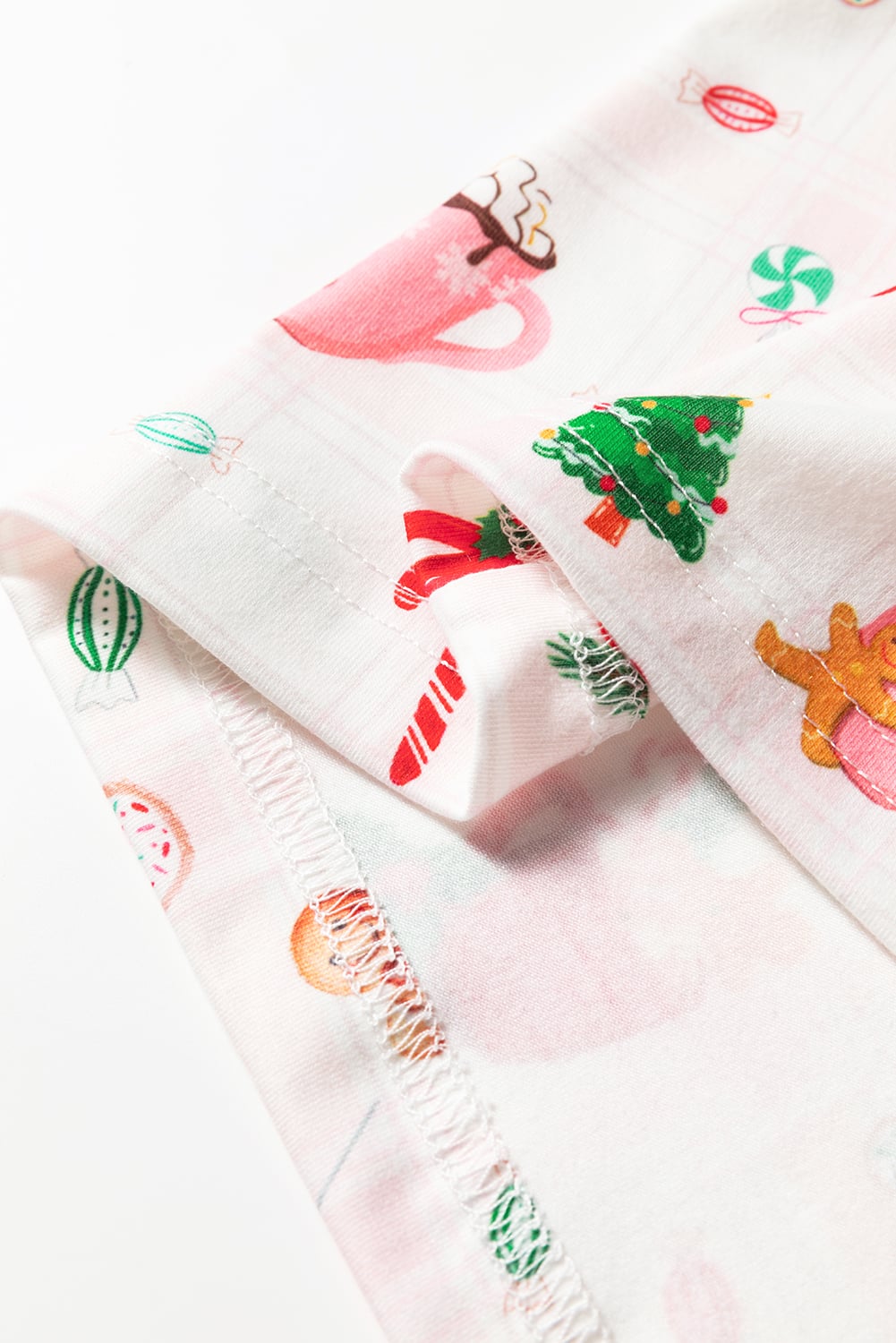 White Christmas Spirits Shirt Style 2pcs Short Pajama Set