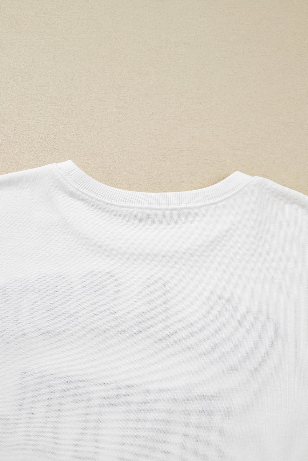 White CLASSY UNTIL KICKOFF Plush Letter Patched Loose Sweatshirt