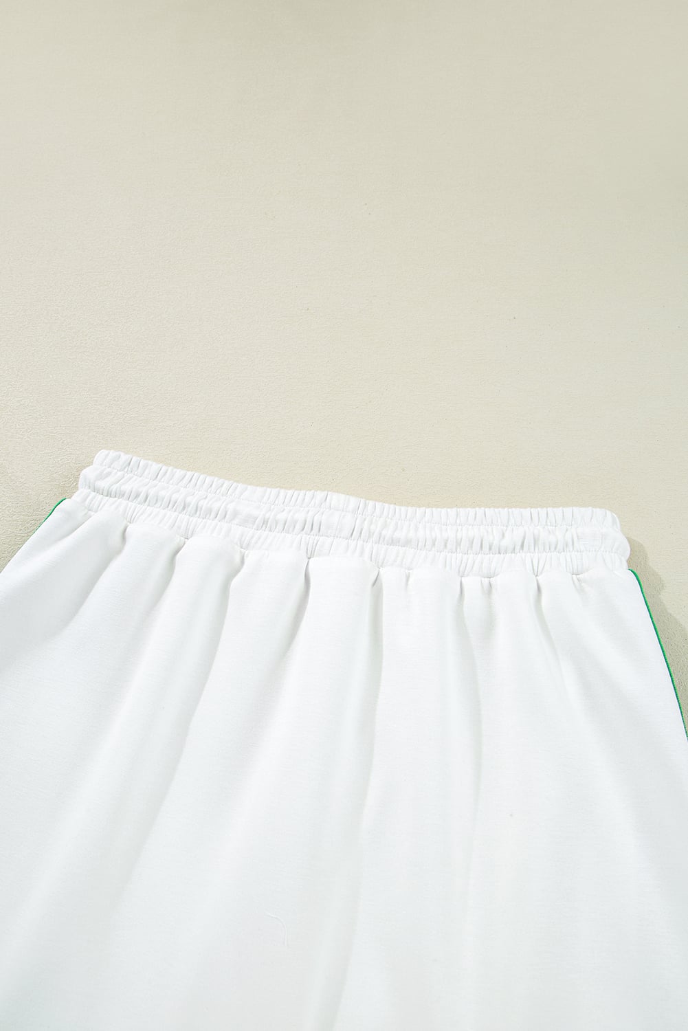 White Colorblock Edge Cap Sleeve Collared Top 2 Piece Skirt Set