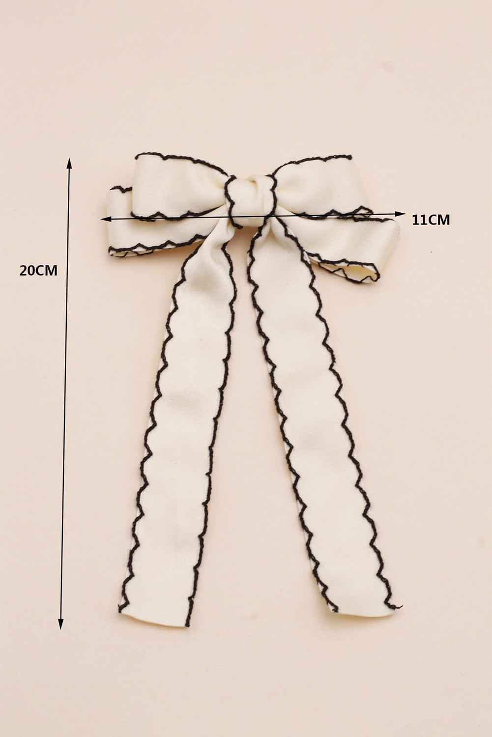 White Contrast Trim Colorblock Bowknot Hair Pin