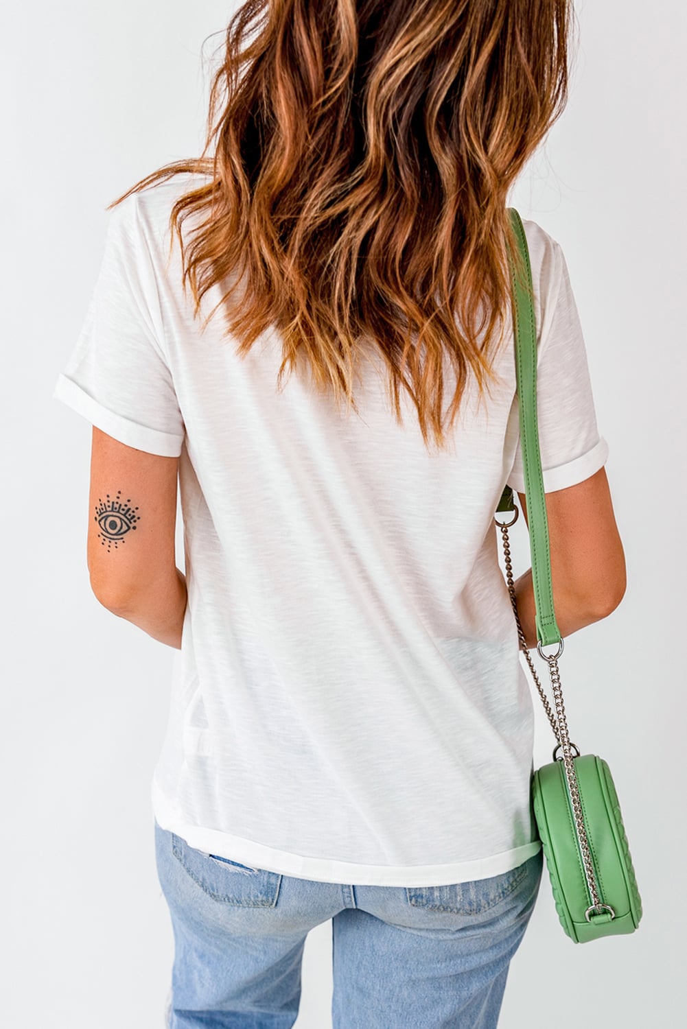 White Crawfish Checkered Pattern Graphic Tee