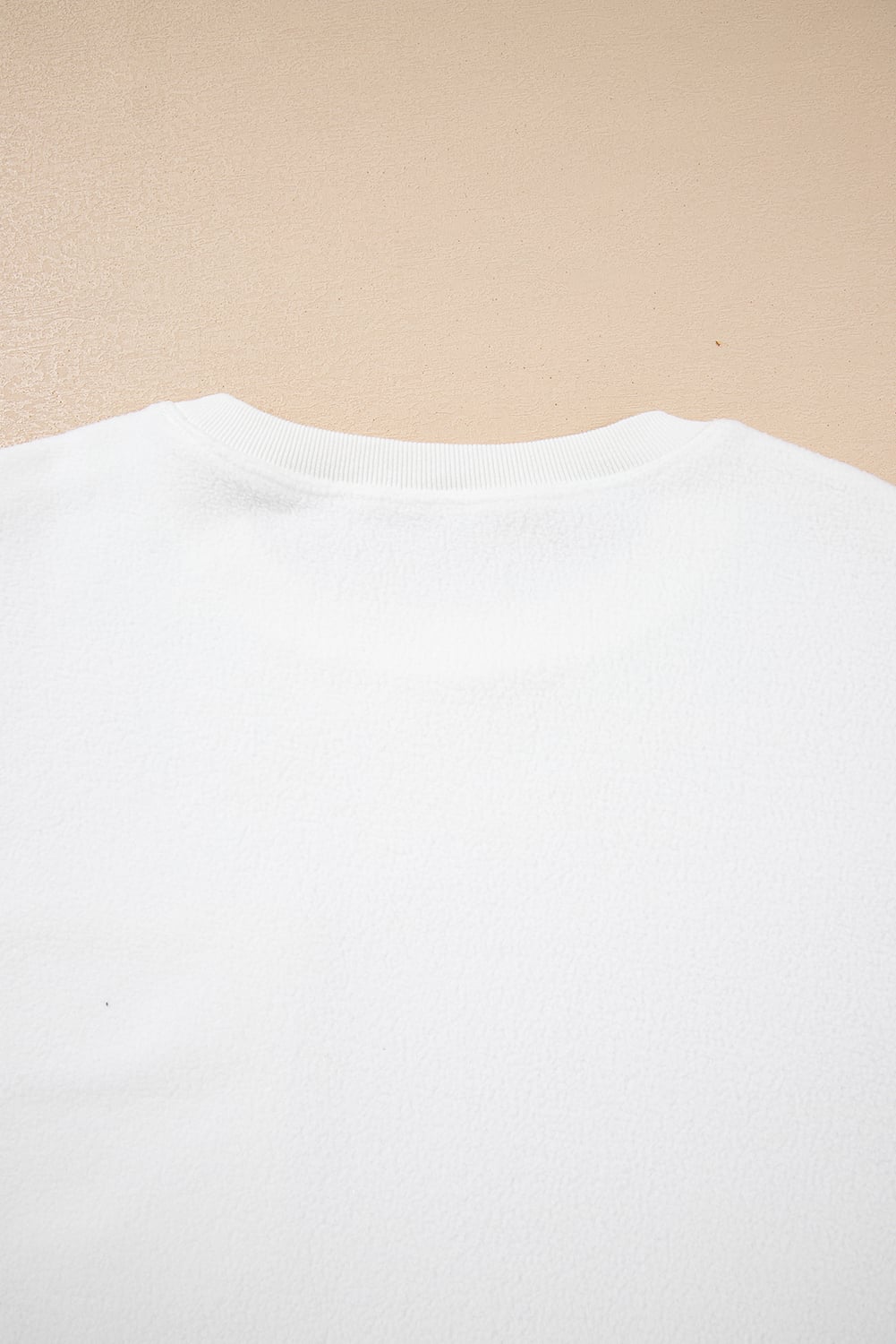 White Exposed Seam Chest Pocket Knit Pullover Sweatshirt