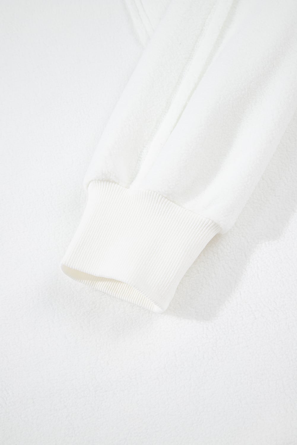 White Exposed Seam Chest Pocket Knit Pullover Sweatshirt