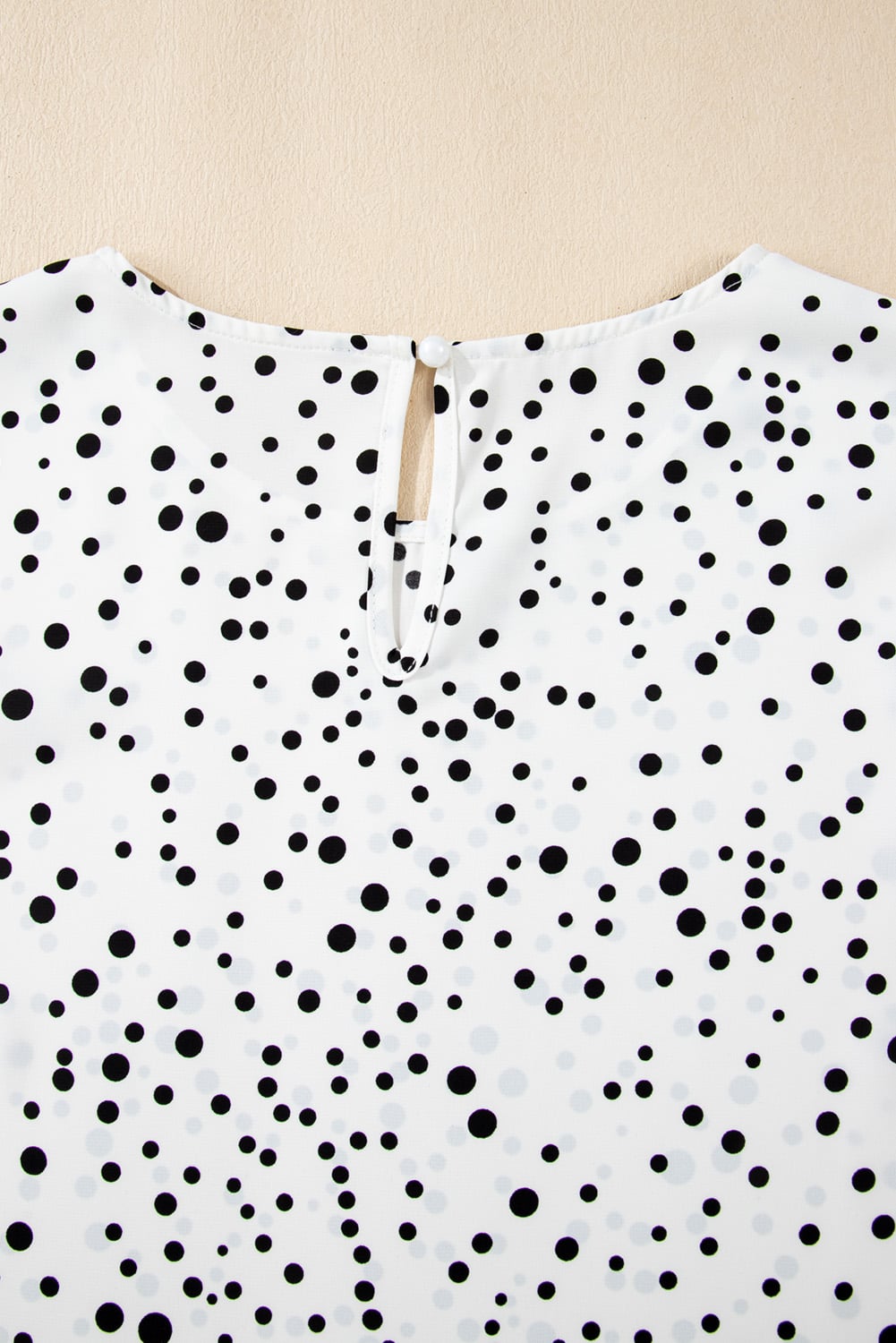 White Dalmatian Print Layered Ruffled Short Sleeve Blouse