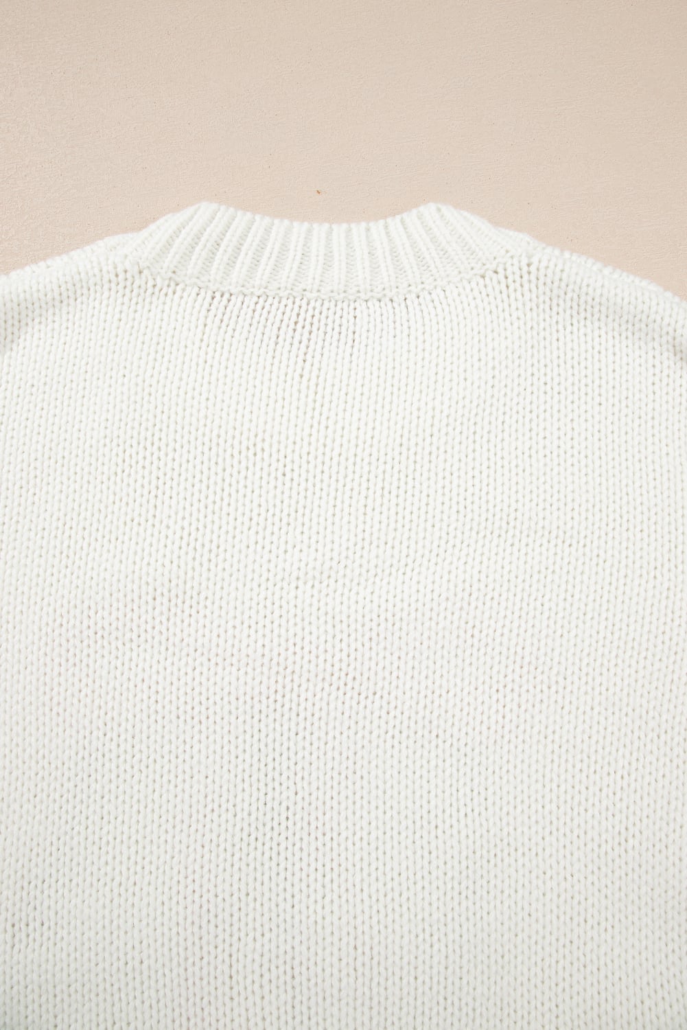 White Embroidered Bow Boots Graphic Drop Shoulder Sweater