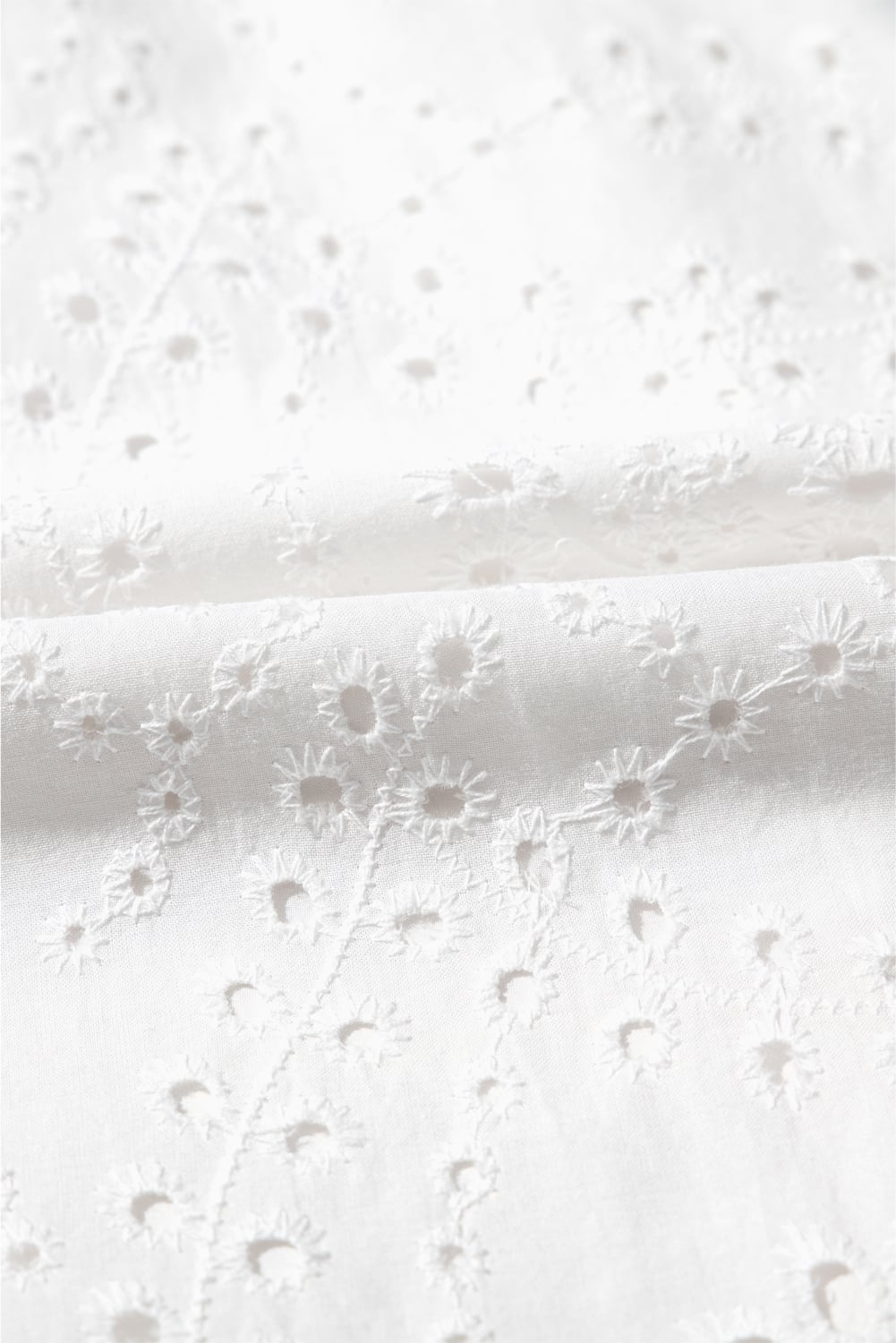 White Floral Eyelet Embroidered Sleeveless Shift Dress