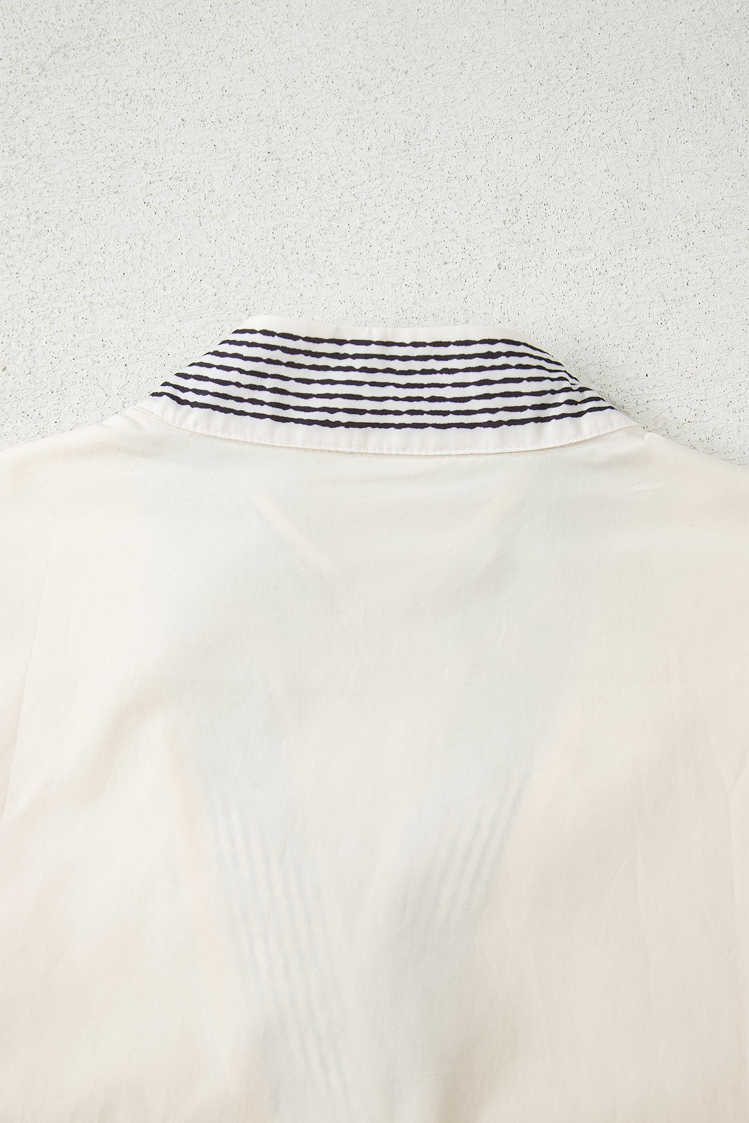 White Floral Puff Sleeve Contrast V Neck Patchwork Blouse