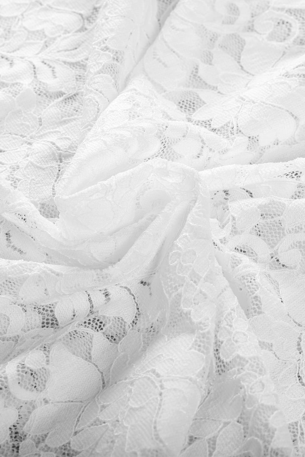 White High Neck Lace Short Sleeve Blouse