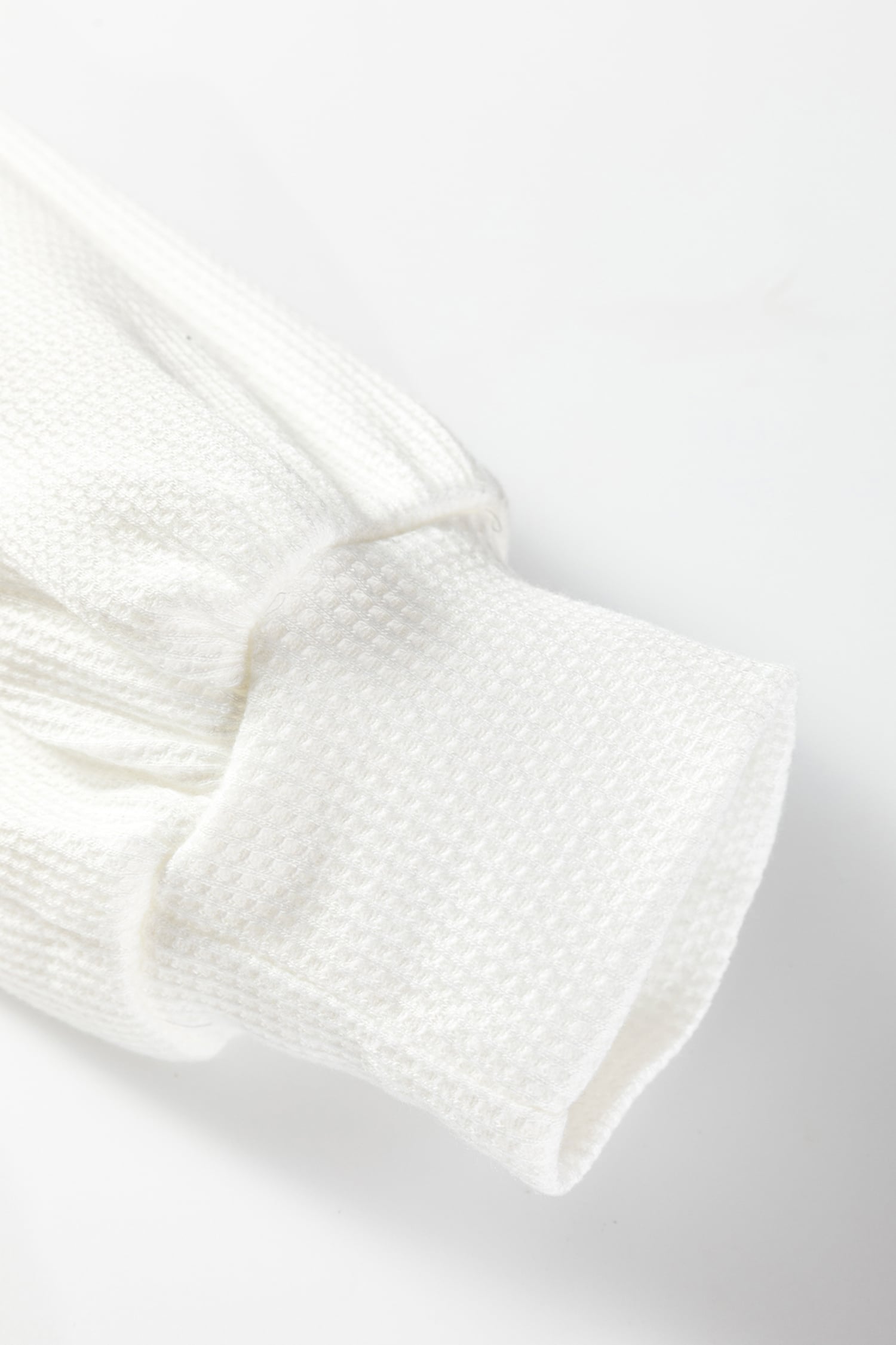 White Lace Long Sleeve Textured Pullover