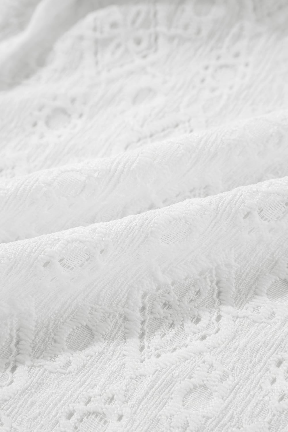 White Lace Sleeveless Knot Hollow Out Back Tied Waist Mini Dress