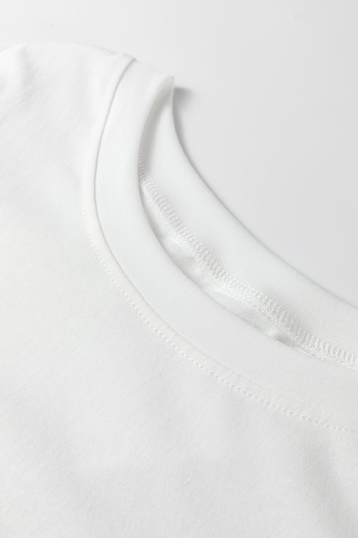 White Leopard Bow Embroidered Cotton Round Neck T Shirt