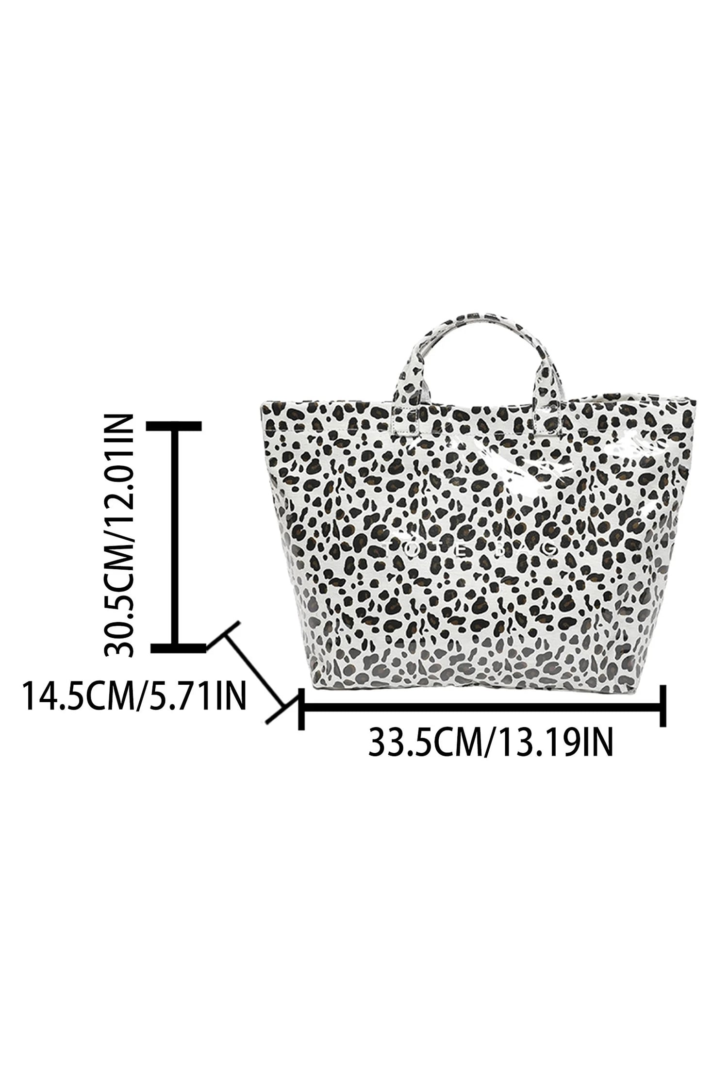 White Leopard PU Leather Water Proof Tote Bag