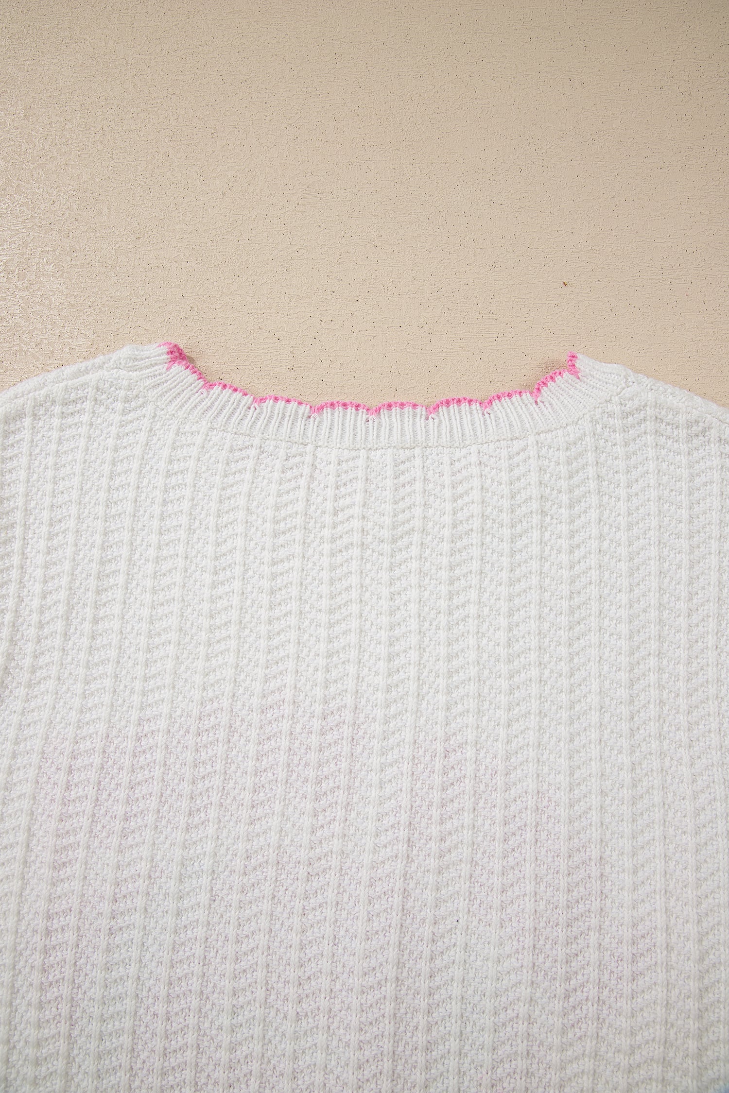 White Lets Play Rugby Pattern Textured Knit Casual Shift Sweater Vest
