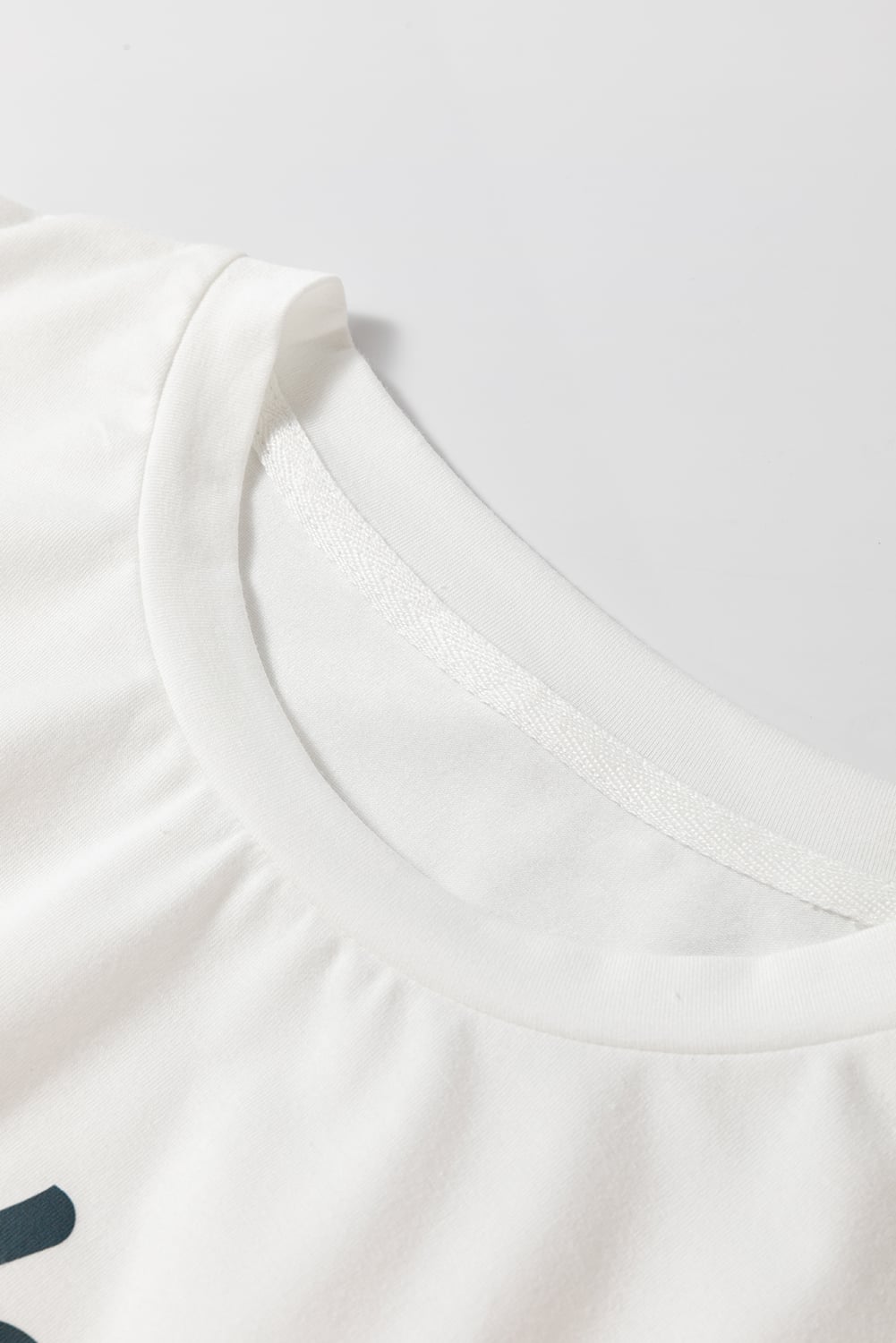 White Made in America Lip Printed O Neck T Shirt