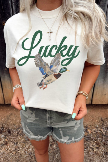 White Mallard Graphic Crew Neck Short Sleeve T-Shirt
