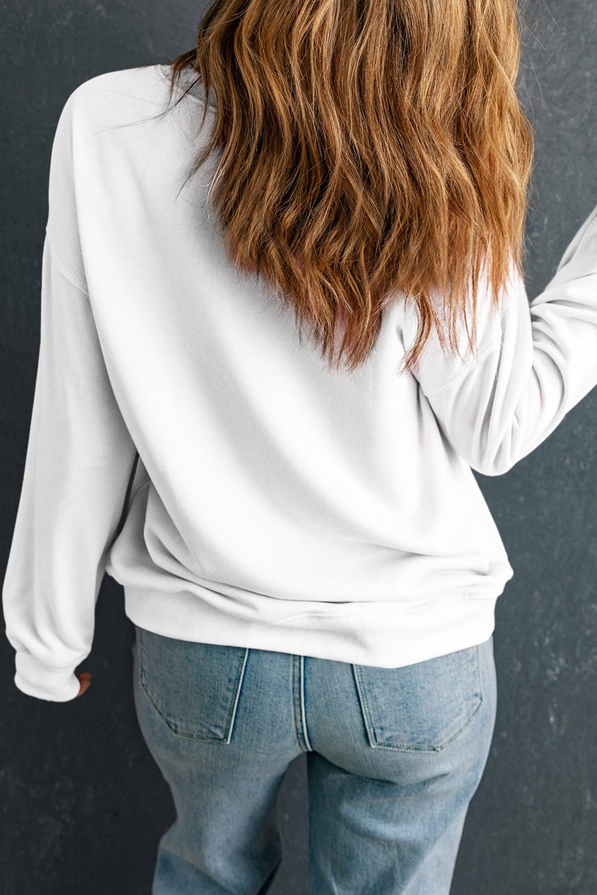 White Mallard Graphic Crewneck Casual Pullover Sweatshirt