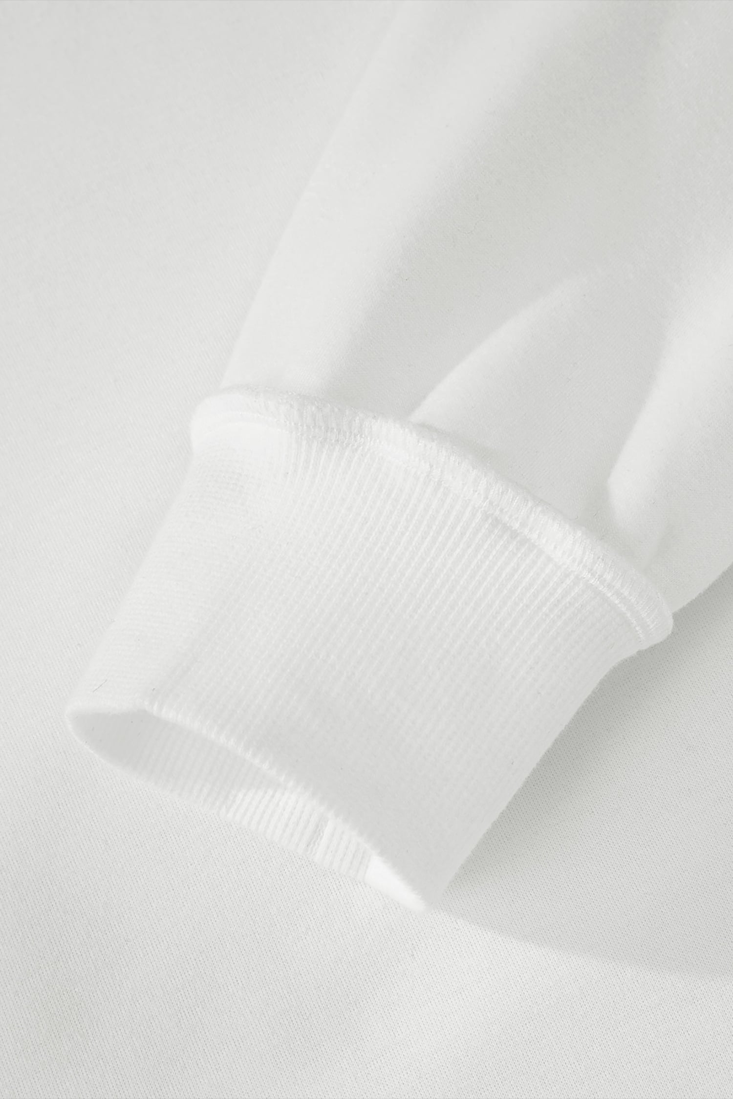 White Oversize Drop Shoulder Reversible Mock Neck Sweatshirt