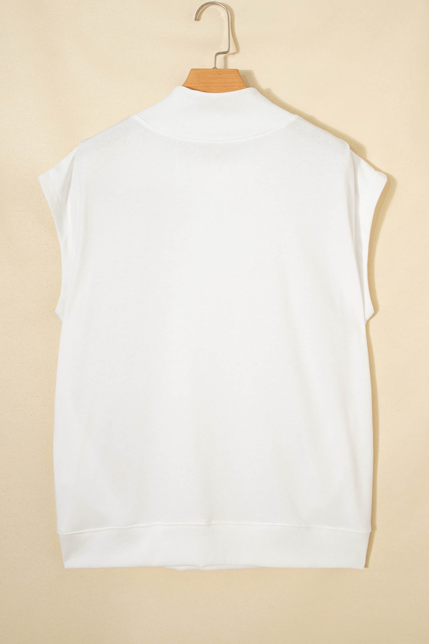 White Patriotic Slogan America Flag Print Mock Neck Tee