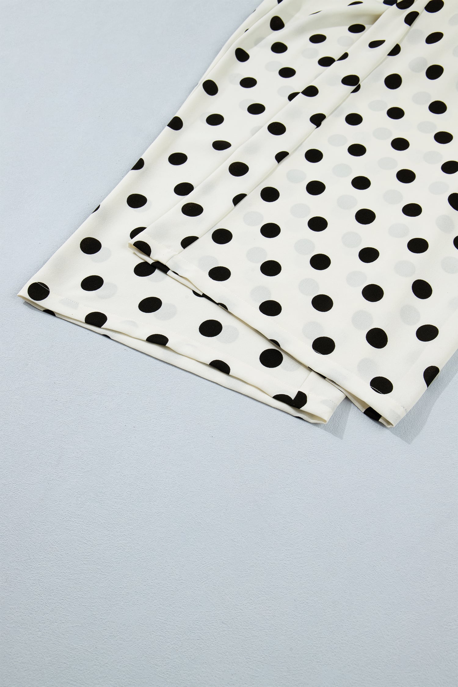 White Plus Size Polka Dot Print Patch Pocket Womens Shift Pants