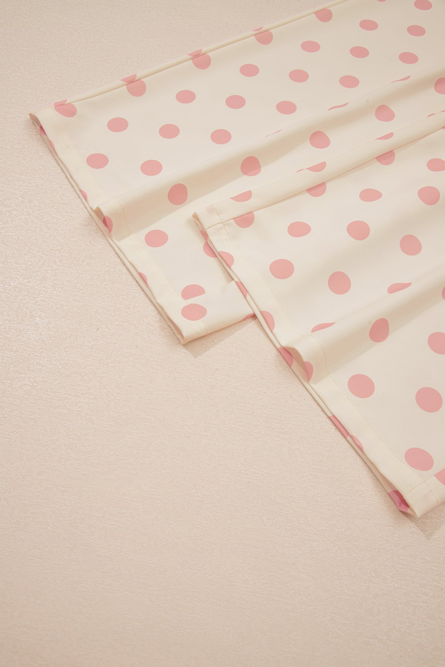 White Polka Dot Print Patched Pocket Mid-rise Straight Leg Pants