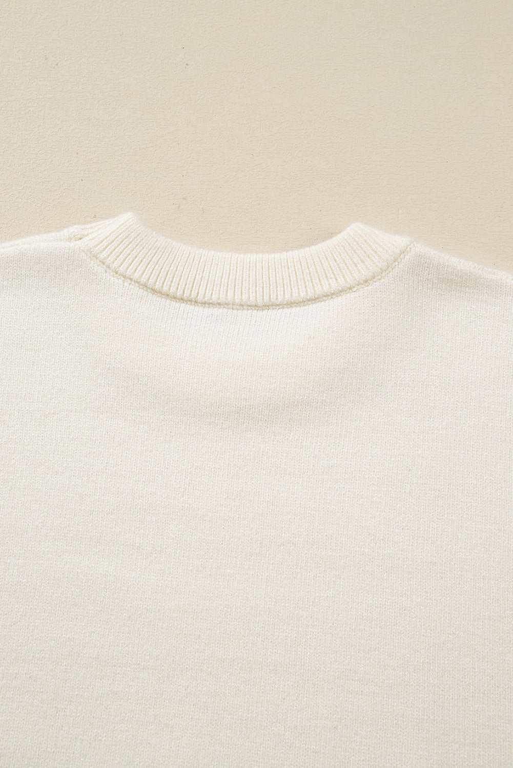 White Sequined Bow Graphic Christmas Holiday Sweater