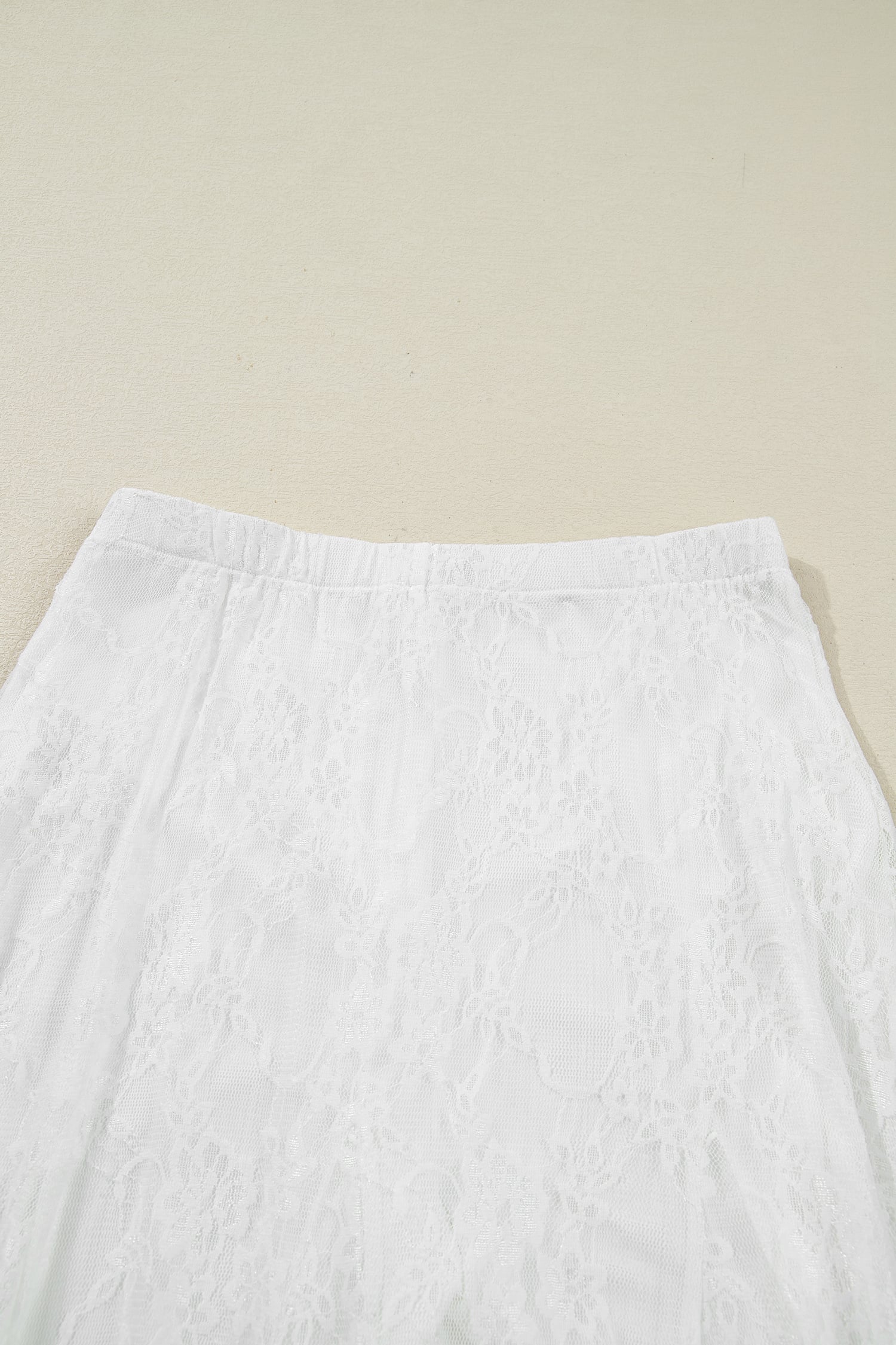 White Sheer Floral Lace Flowy Maxi Skirt