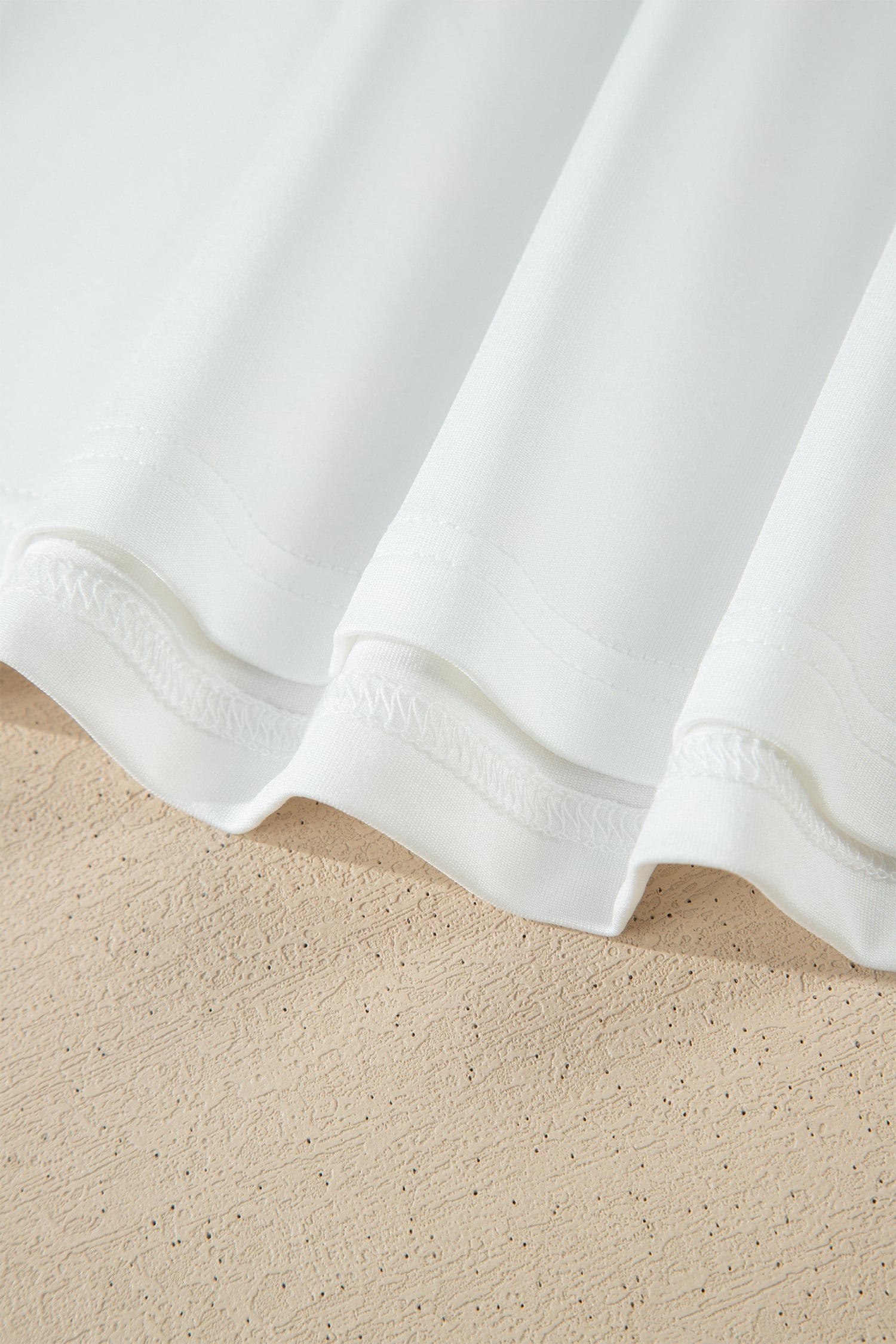 White Sheer Lace Round Neck T Shirt