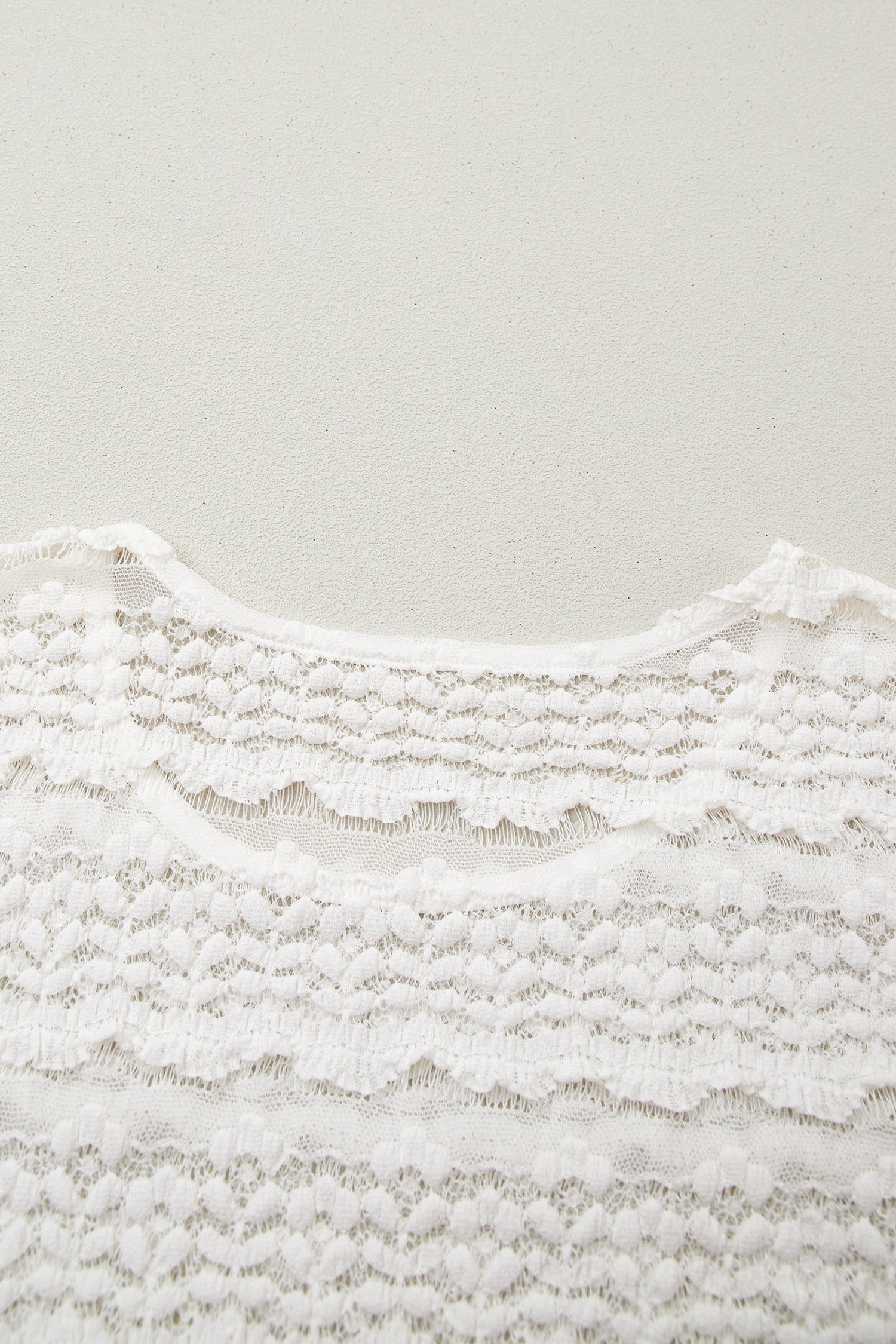 White Sheer Lace Short Sleeve Top