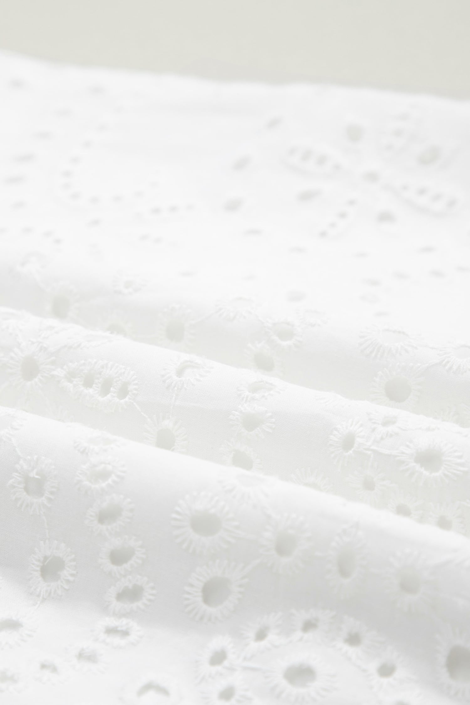 White Solid Color Eyelet Embroidered T Shirt Mini Dress