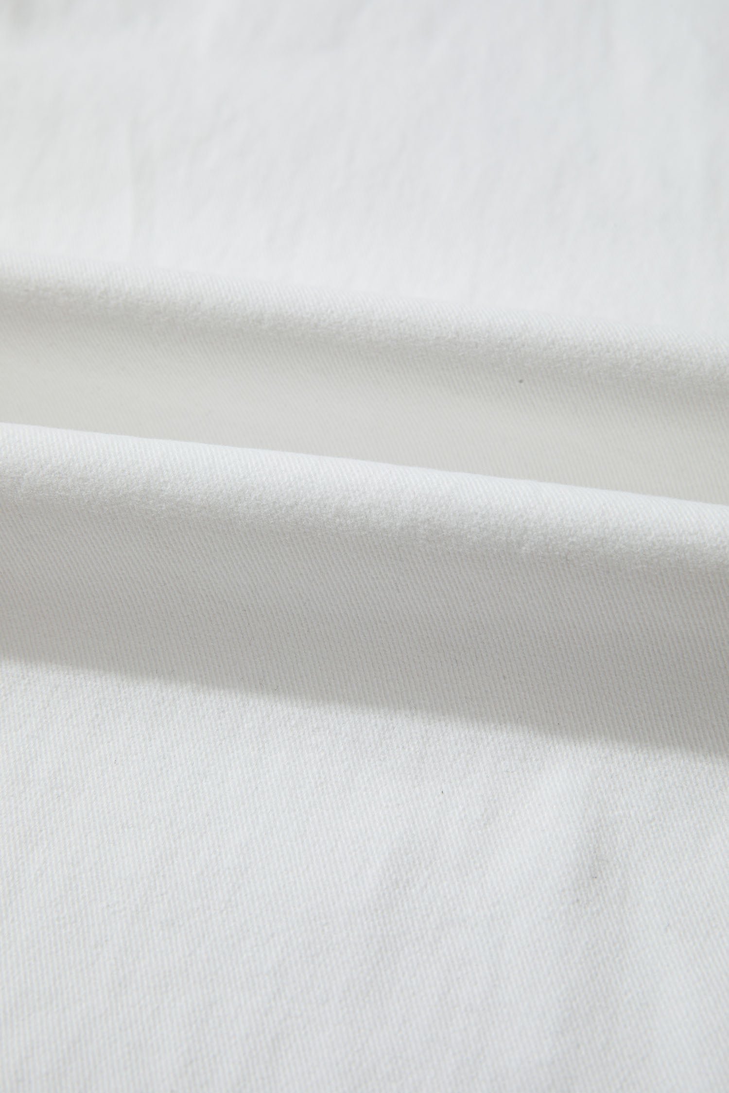 White Solid Color Loose Casual Jeans
