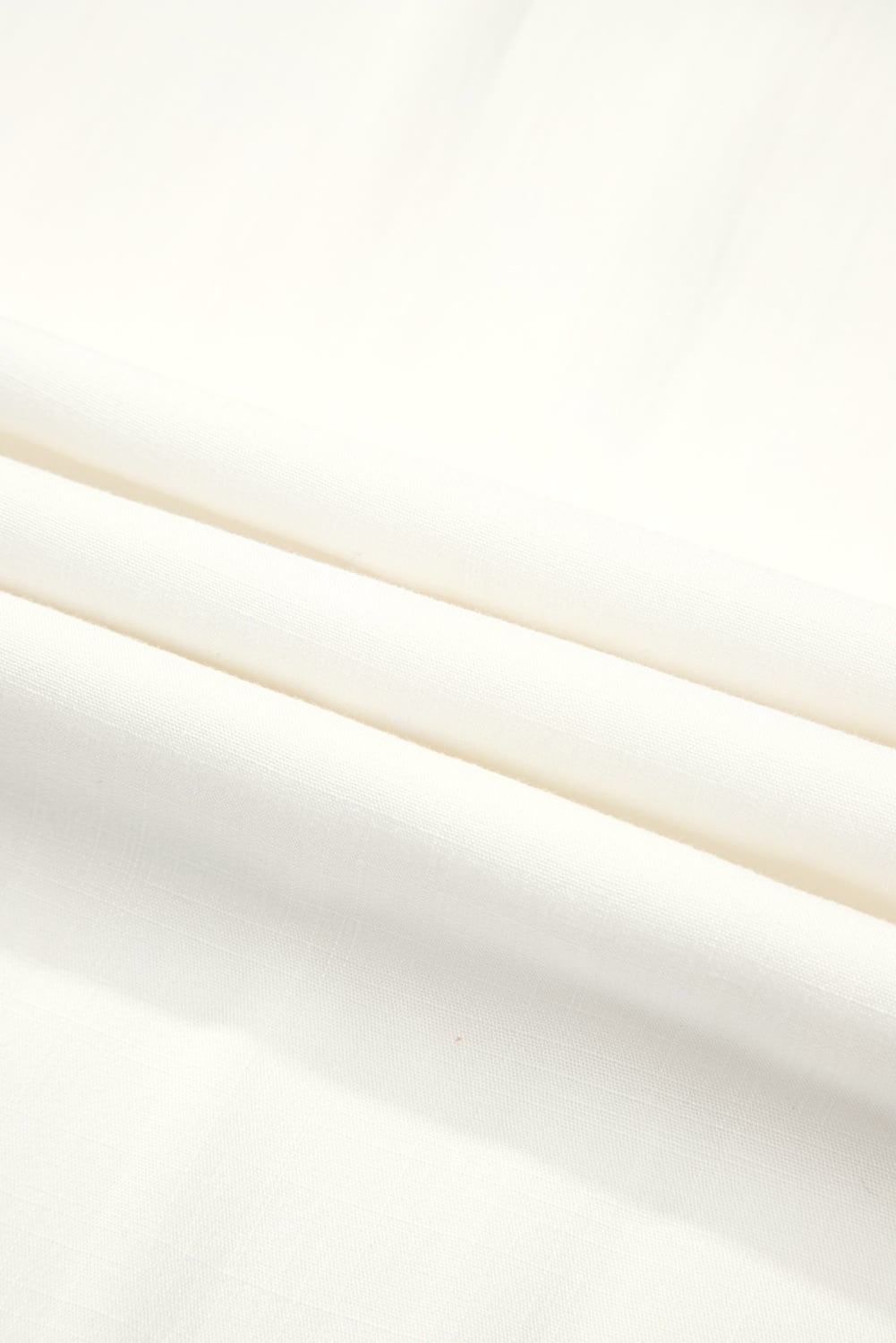 White Solid Drop Waist Pleated Wide Leg Casual Pants