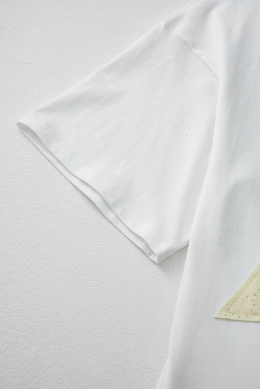 White Star Layered Patched Graphic Drop Shoulder Half Sleeve Loose Tee