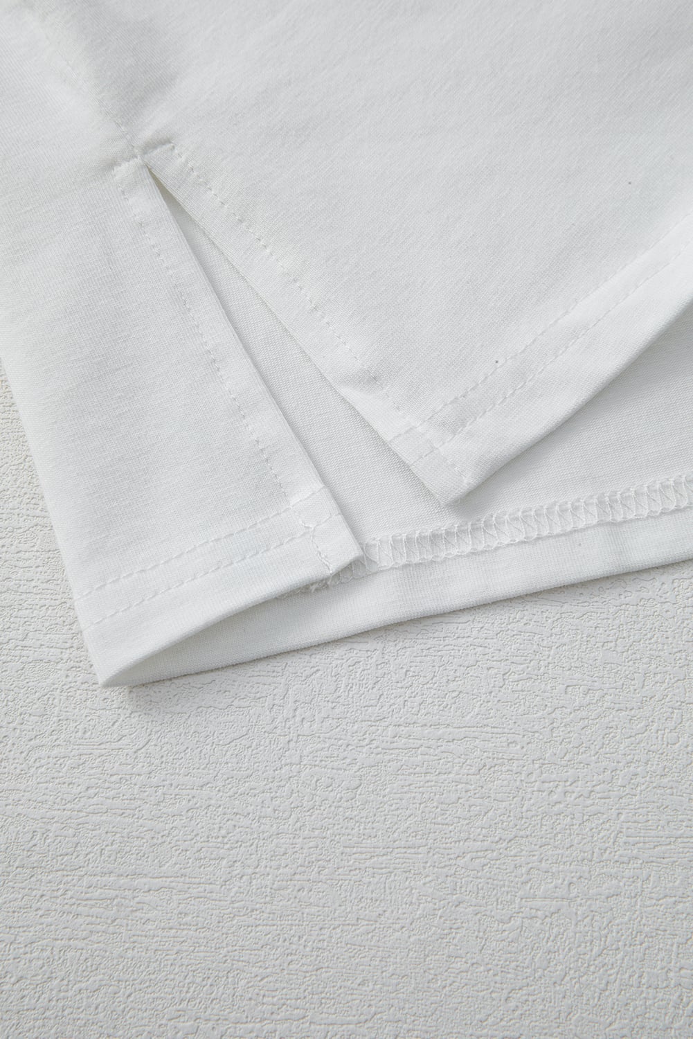 White Star Layered Patched Graphic Drop Shoulder Half Sleeve Loose Tee
